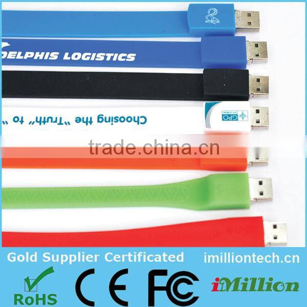 Bulk Cheap Silicon 8GB USB Flash Drives 4GB Silicon USB Bracelet/Wristband USB