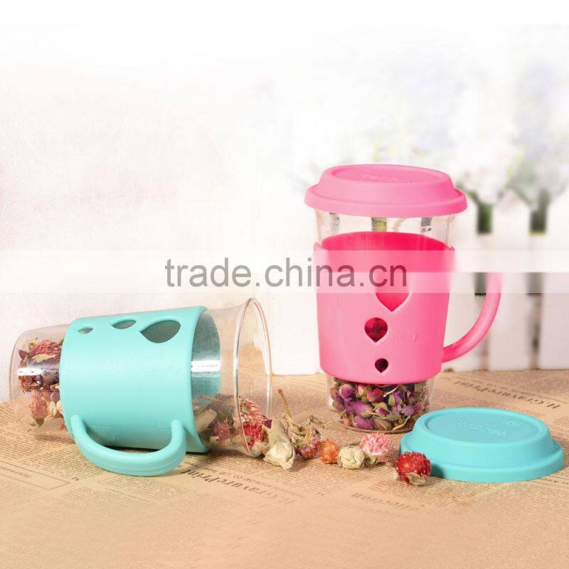 Free samples!clear drinking unbreakable glass cup glass cup with harnesses,glass cup
