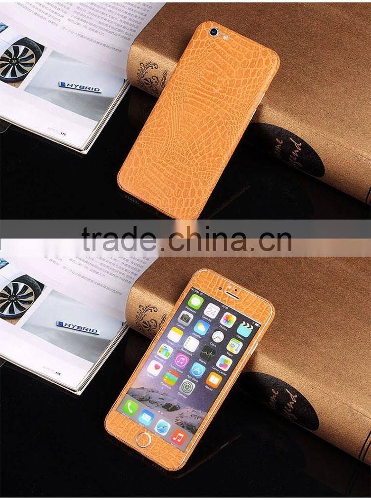 2016 new coming crocodile leather skin for iphone 6s plus, for iphone 6 plus sticker decal skin cover with leather material
