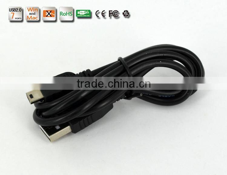 Low cost portable High Speed slim shape plastic casing 480MBPS 7 port USB 2.0 HUB