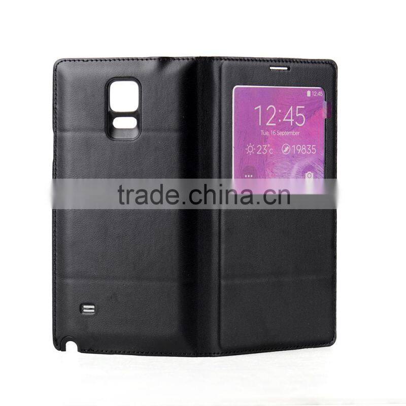 For Samsung NOTE 4 Qi wireless charger receiver case flip leather cover,Qi wireless charger receiver case for Samsung Note4