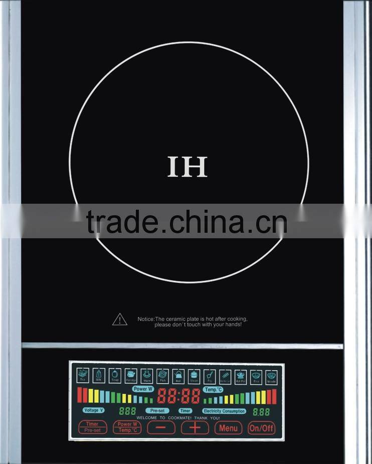 110v ETL certificate Chinese black crystal panel Timer function induction cooker