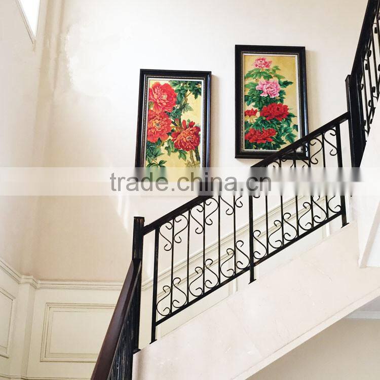 Top-selling wrought iron outdoor handrails for steps and black stair railing outdoor on alibaba online shopping