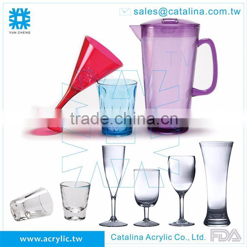 Acrylic/MS Clear 399ml Transparent Barware Plastic Wine Glass