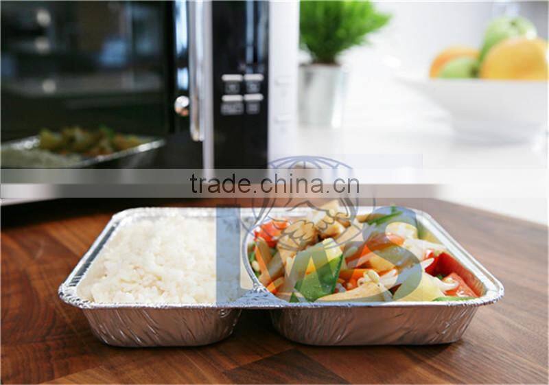 Two Compartments Alu Foil Food Container