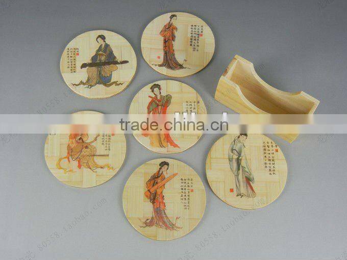 Hot Sale Bamboo Table Mat with Chinese History Pattern