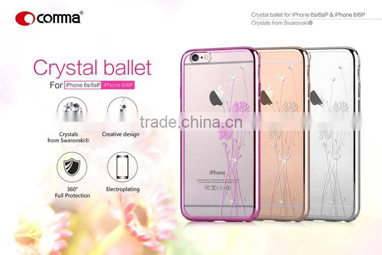 Luxury Original Diamand Element Cell Phone Case for iPhone 6, Electroplating Crystal PC Back Cover for iPhone 6s