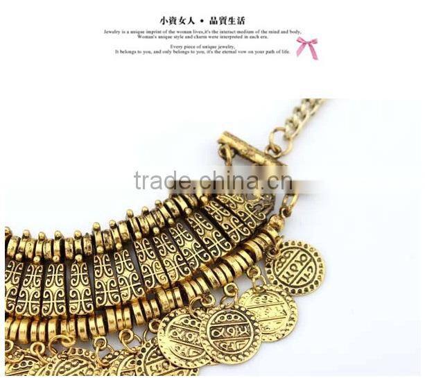 Hot choker coin necklace fashion jewelry 2015