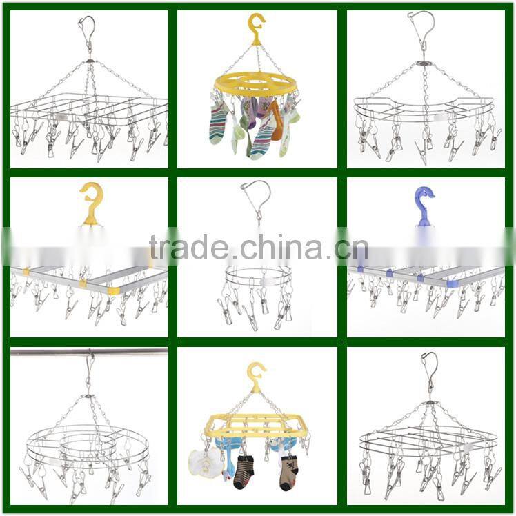 stainless steel hanger with pegs,metal hanger with clips,cloth hanger