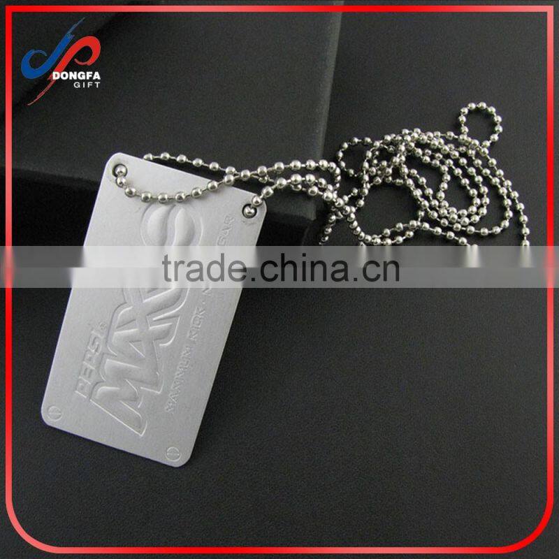 Rectangular Casting Metal Silver Custom Dog Tag Keychain