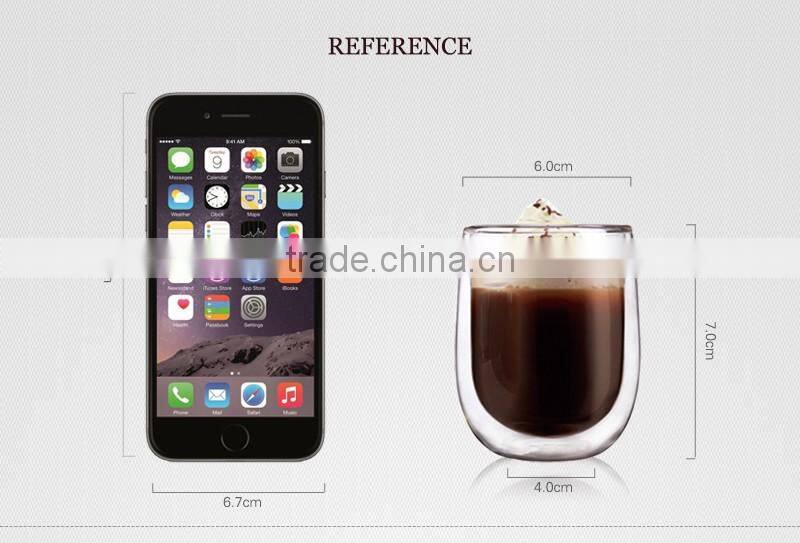 Double walled clear coffee cups without handle