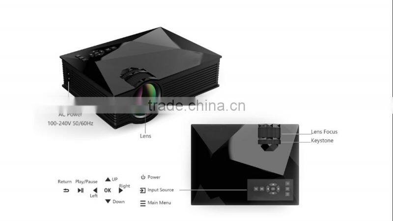 In stock!! 1200Lumens 800*480 Newest Micro WIFI 2.4G Laser HDMI Projector UC46