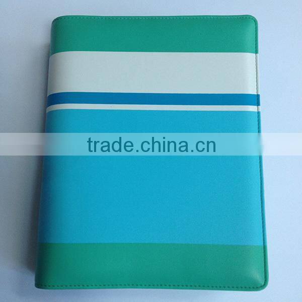 High quality leather loose leaf notebook with silk-screening design
