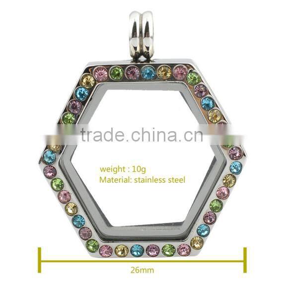 OEM Accept fahion 316l stainless steel jewelry floating locket designs