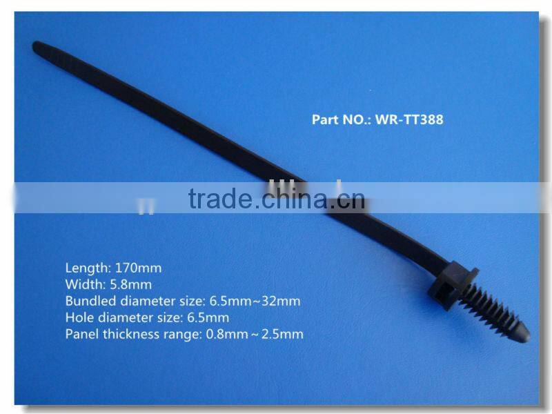 Pine tree rivet cable tie for automobile
