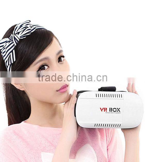 New arrival light blue 3d glasses virtual reality google cardboard vr box