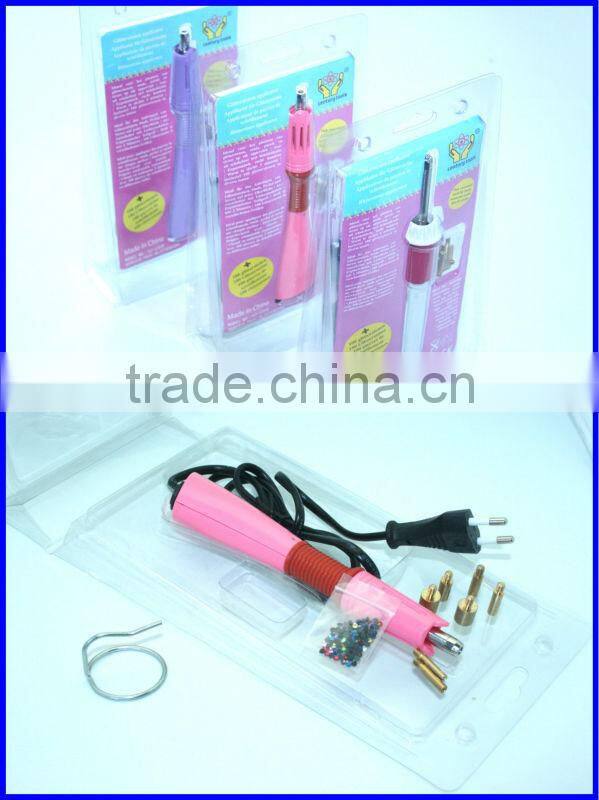 Plastic handle non flat back rhinestones
