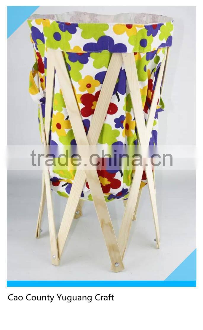 2015 New product foldable canvas laundry basket