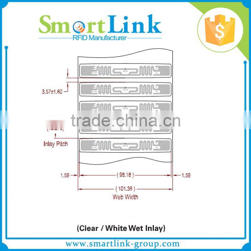 UHF Alien 9640/9740 Smart Label, 860~960MHz Rfid stickerTags,uhf rfid wet inlay for warehouse inventory management