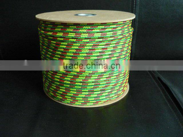 PP braided rope colorful with non-woven core 16strands