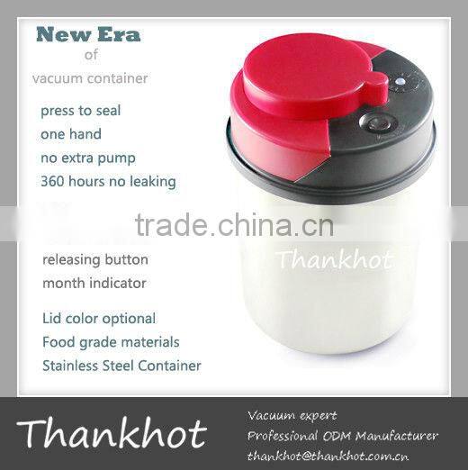 Stainless steel cripser with vacuum lid