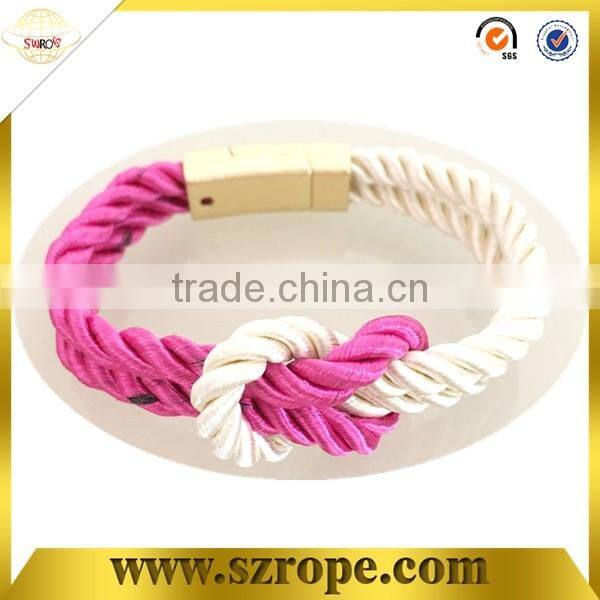 Europe fashion bracelet with braided rope and buckle magnet