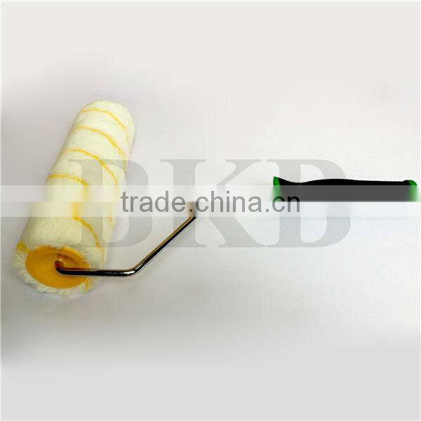 9 inch yellow stripes acrylic decorative wall paint roller with soft rubber handle
