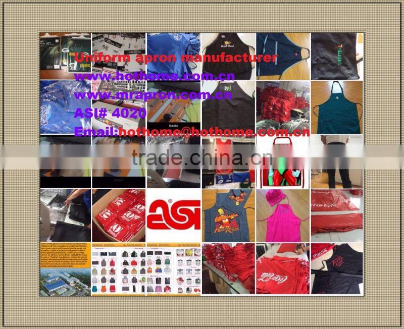 Full length new style bib dishwasher butcher fish cutting apron with green closure strips