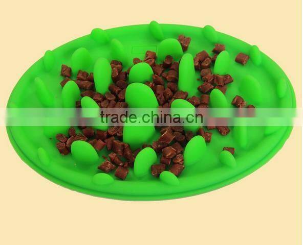 Interactive Anti Gulp Silicone Pet Bowl Slow Feed Dog Bowl