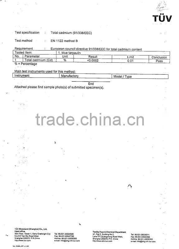 Laminated Tarpaulin to camouflage / Tarpaulin blackout for carwash