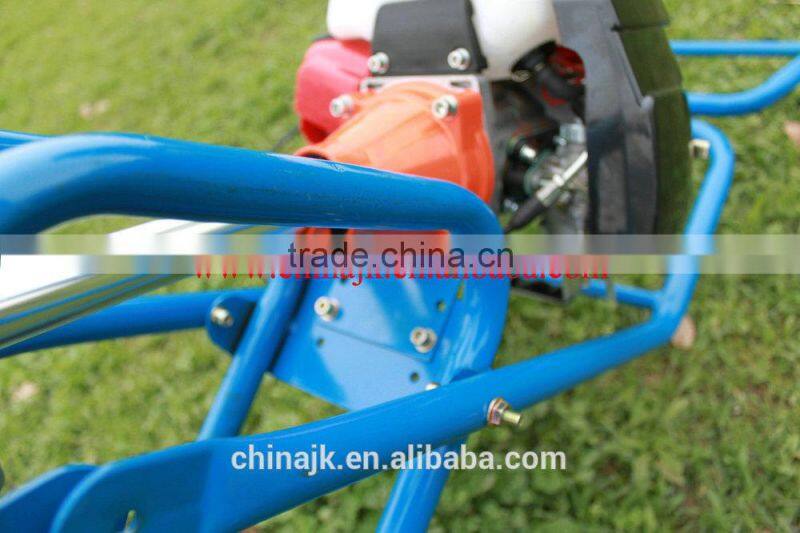 Hand push type with tyre brush cutte/rWheat Harvester 40.2 cc mini rice harvester/brush cutter