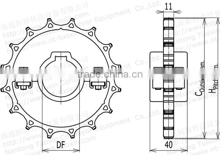 Plastic Sprocket for 1060 Magnetflex Plastic Chainbelt