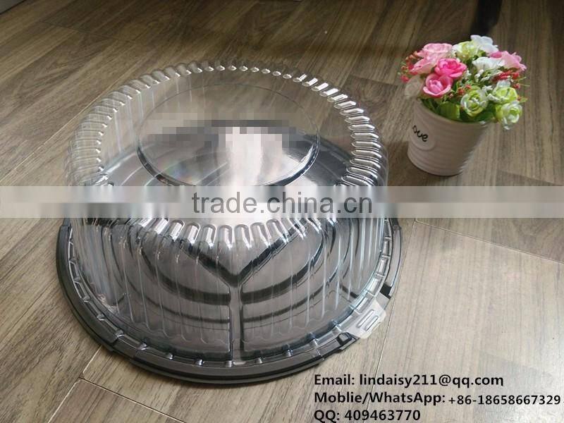 Round clear disposable plastic birthday cake dome containers