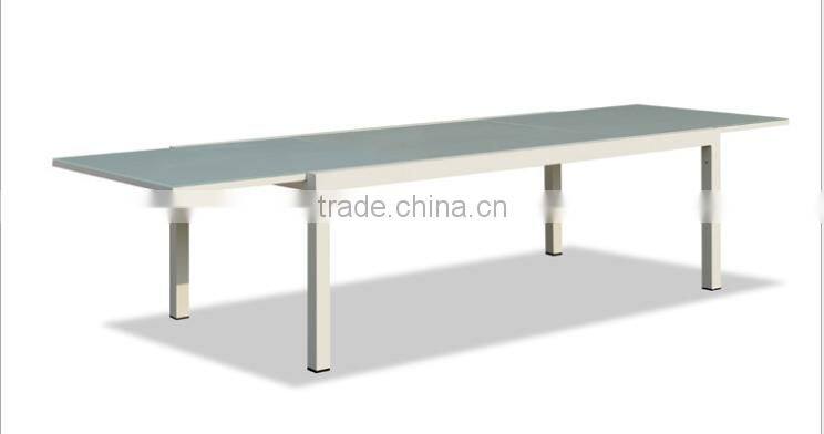 Aluminum Furniture Extendable Table And Mesh Chair