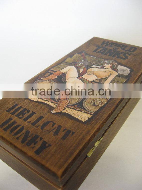 Antique Wood Crate Vintage Old Paint MDF Coins Box