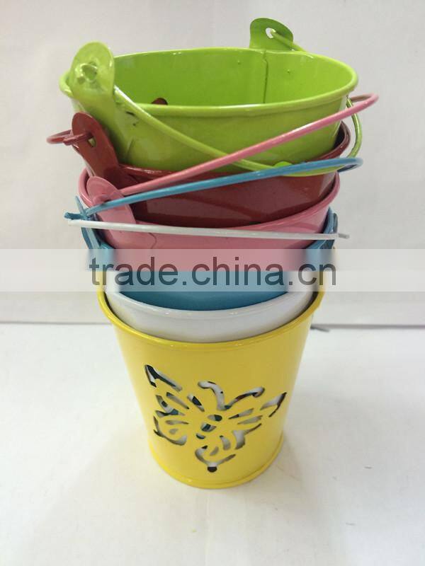 useful home decoration hand painted multi colors white silver metal artificial flower vases