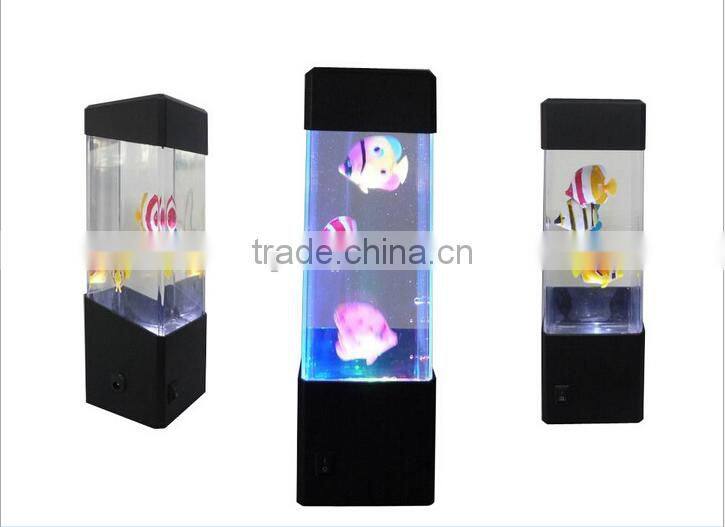 New Arrival LED Colorful Changing Decorative Volcanic Lights, Flashing Jellyfish Light, Table Mini Aquarium With LED Light