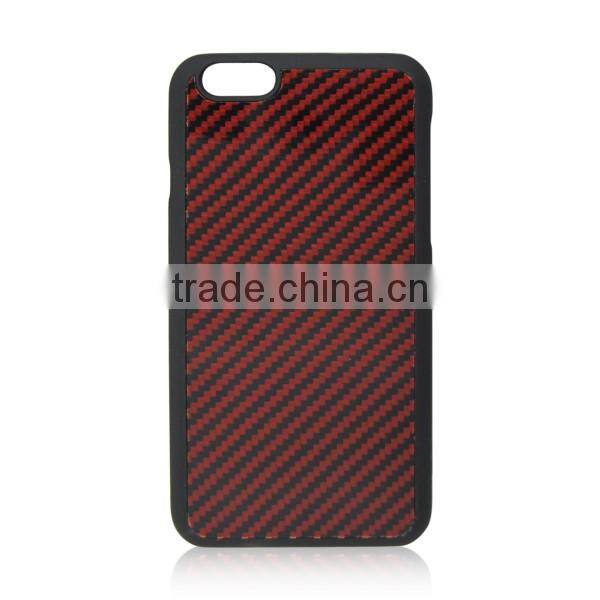 Red carbon fiber PC bottom protective case, 100% carbon fiber for iPhone 6 case