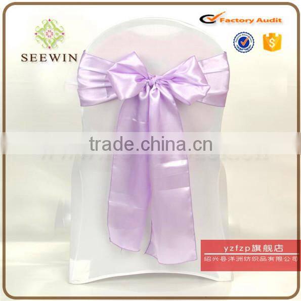 vivid color chiffon satin fabric chair sash for chair deco