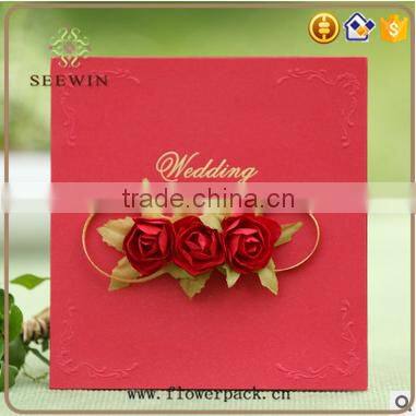 customized wedding invitation card with flower decoration
