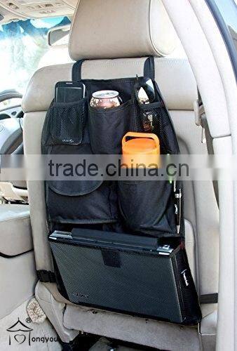 Car Auto Front or Back Seat Organizer Travel Storage Bag Black Color
