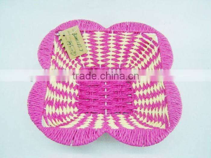 Paper rope fruit tray with various of color