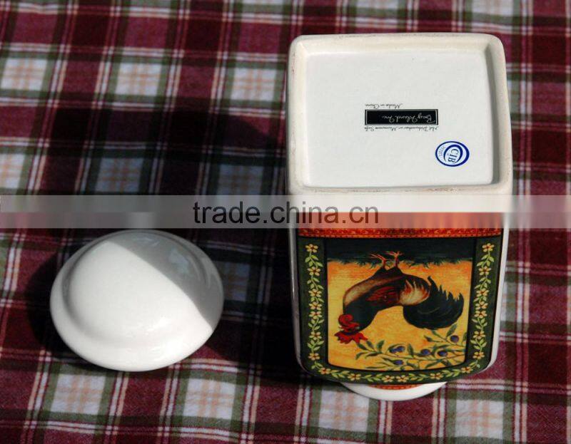 canister, ceramic canister, canister with iron seal