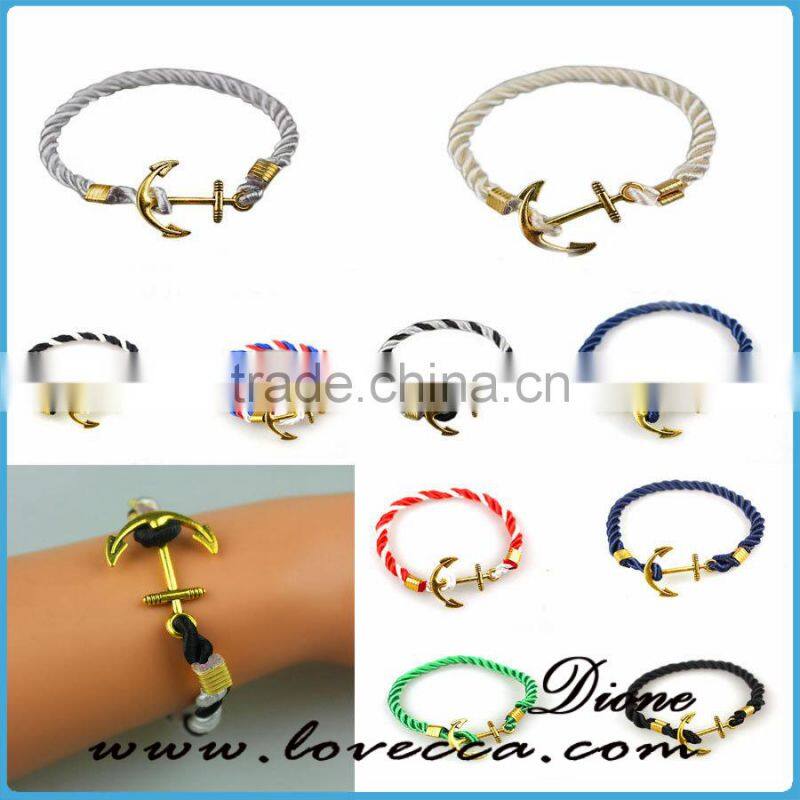 New new trendy handmade bracelets latest man leather anchor bracelet