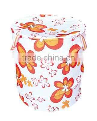 Folding Large Storage Bag Bucket Organizer with Flower Pattern
