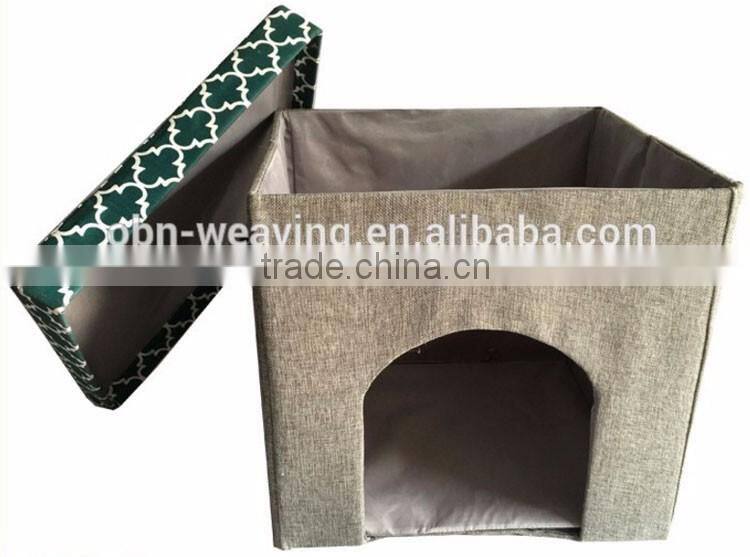 Washable plaid oxford cloth teddy mattress fabric material foldable cheap luxury cat house