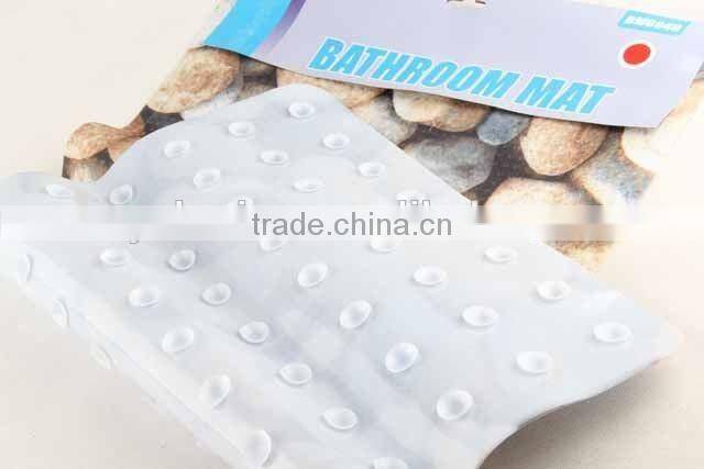 Rectangular PVC anti-slip bath mat covered with color printing cloth/bathroom mat