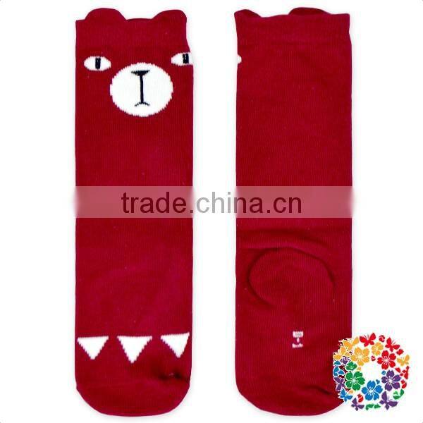 cute infant toddler baby winter warm beer print knitted animal socks