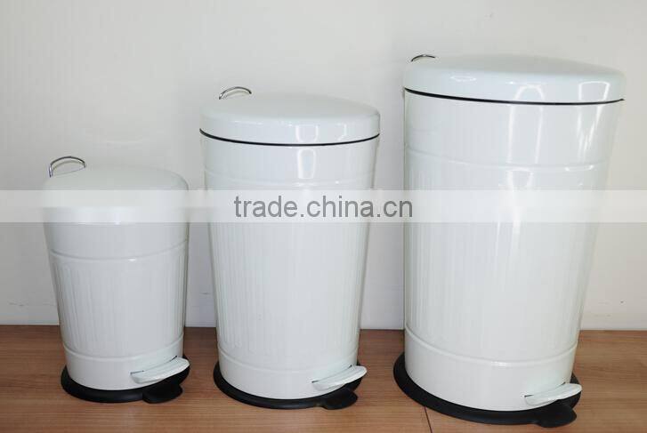 milk white trash can for decoration