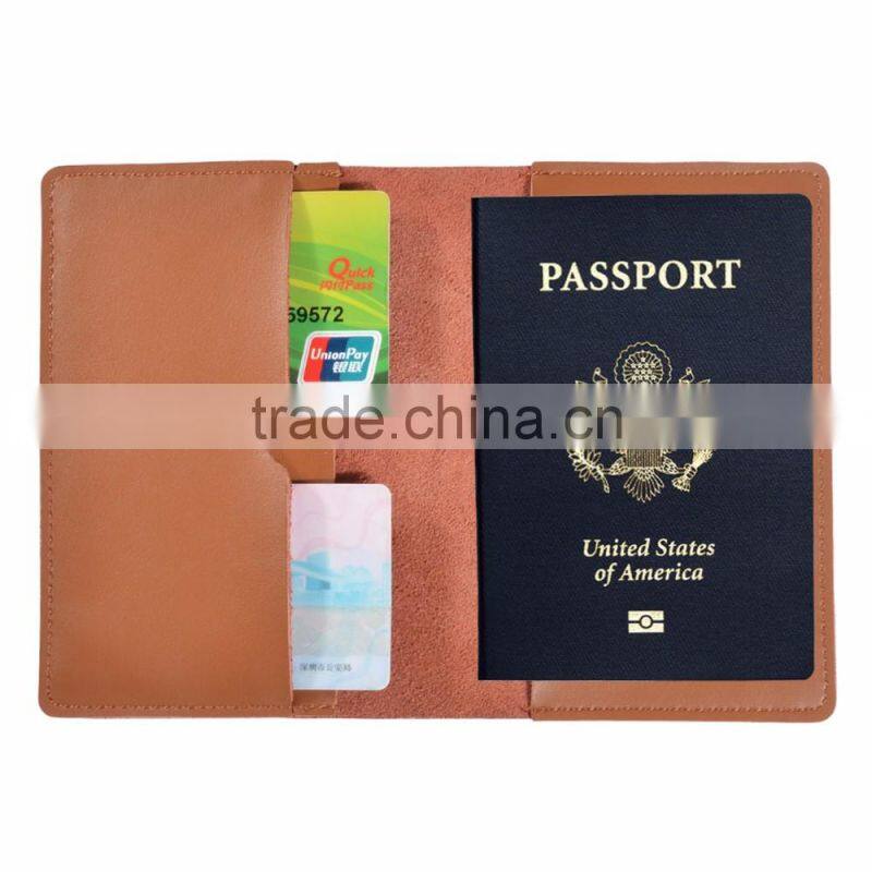 Customized Personalized Vegetable Tanned Leather travel leather passport holder
